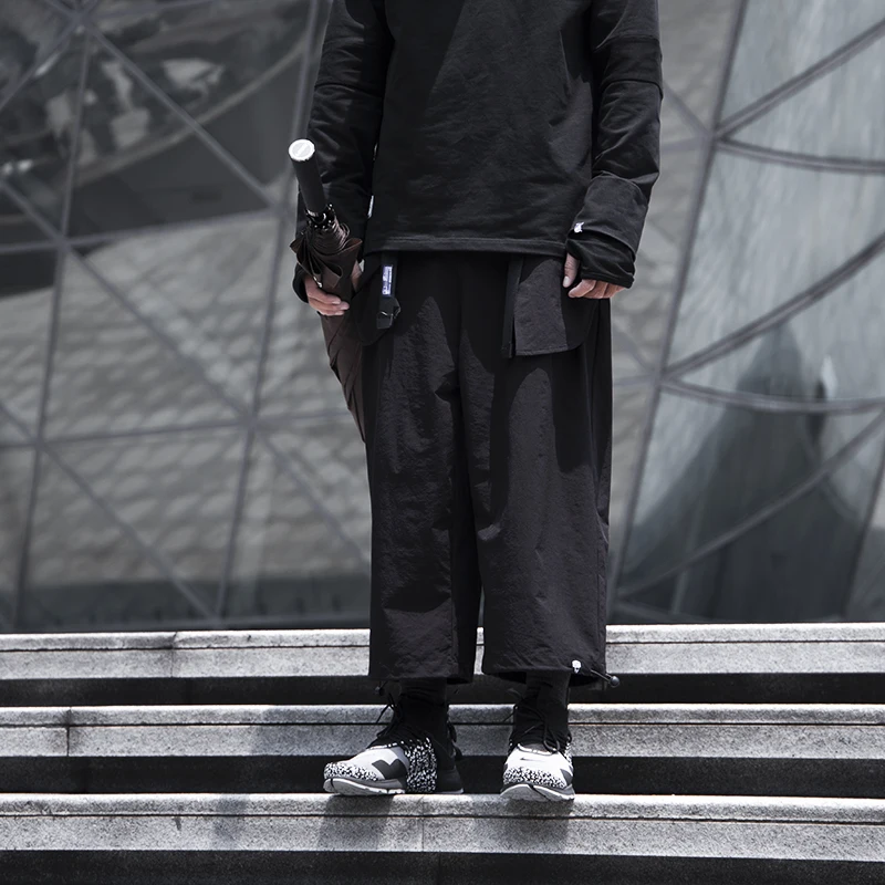 WHYWORKS Techwear свободные брюки-карго с широкими штанинами длиной 3/4 штаны-карго в