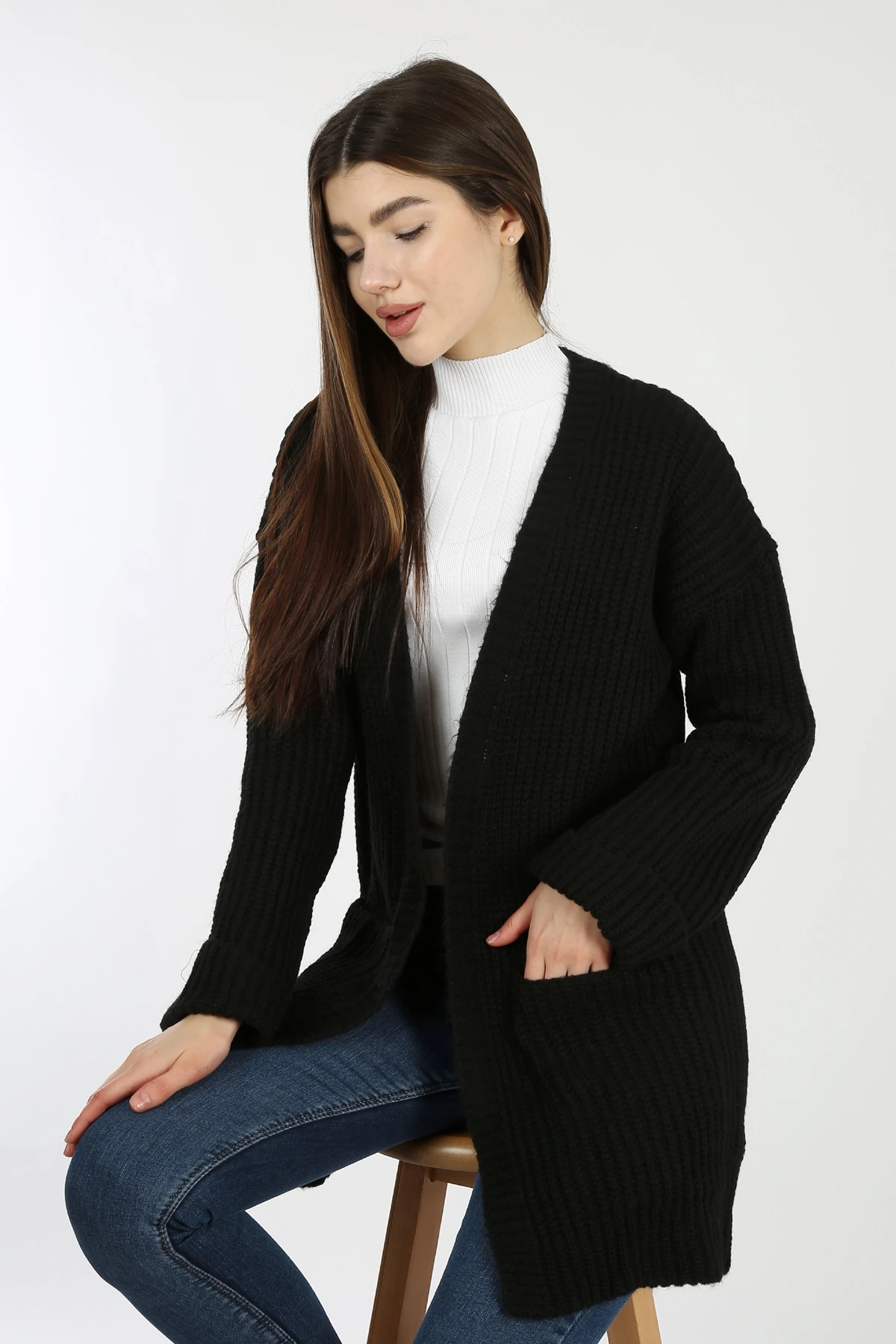 

LONG SIZE CEPL WOMEN KNITWEAR CARDIGAN