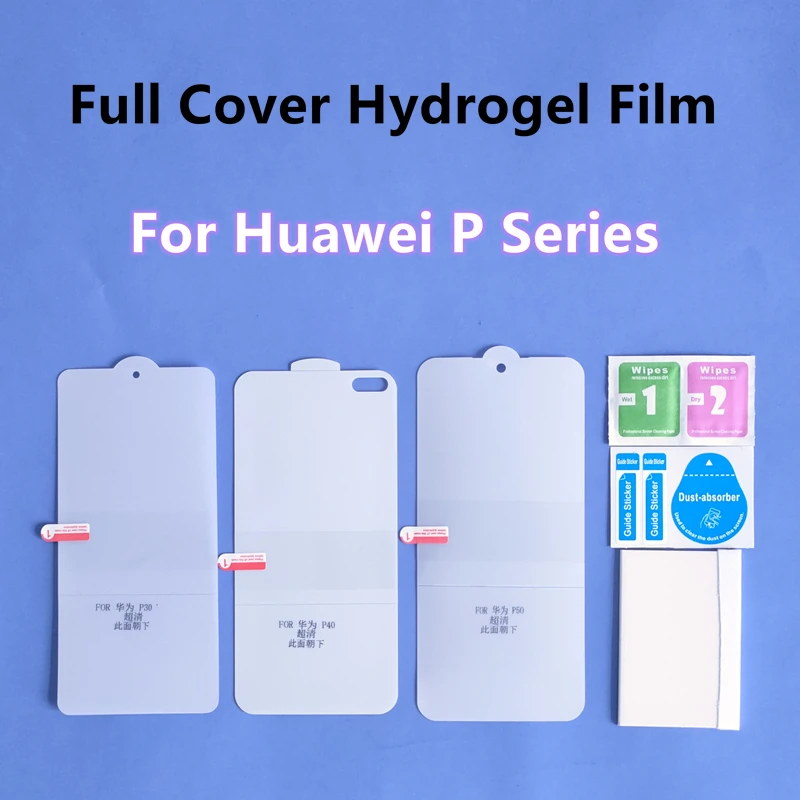 

3pcs Full Cover Hydrogel Film For Huawei P50/P50Pro Mobile Phone Screen Protector For Huawei P30/P40 Pro TPU HD Film Not Glass