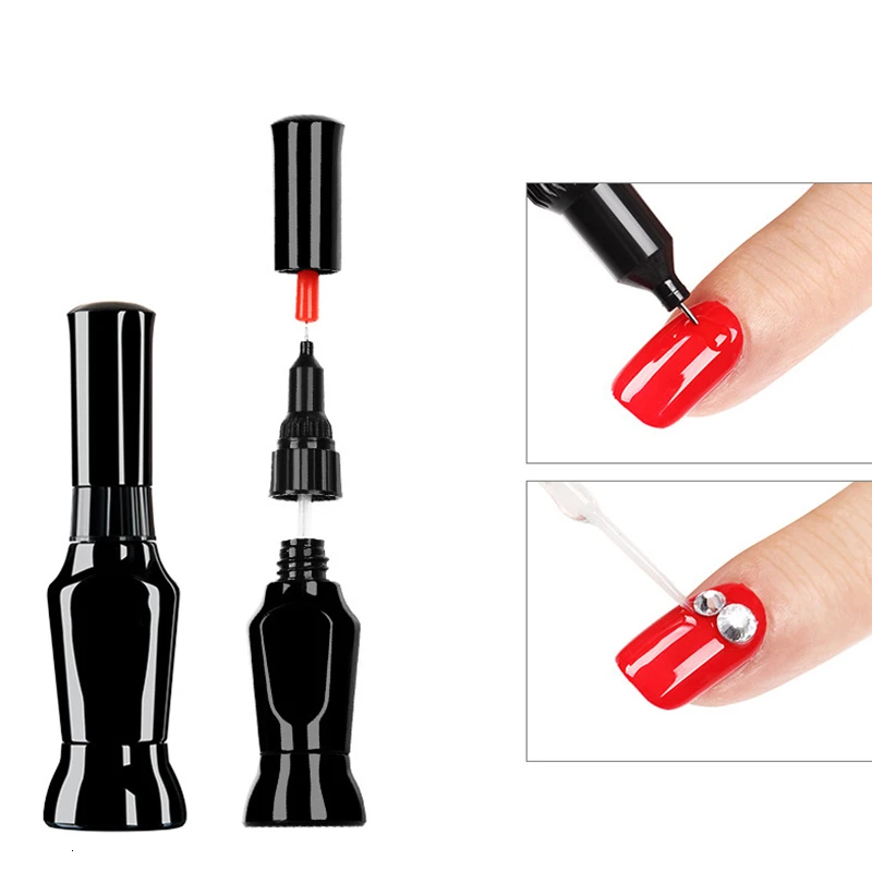 1 бутылка прозрачного клея для ногтей Кристальные ногти 2 способа стирания стразы