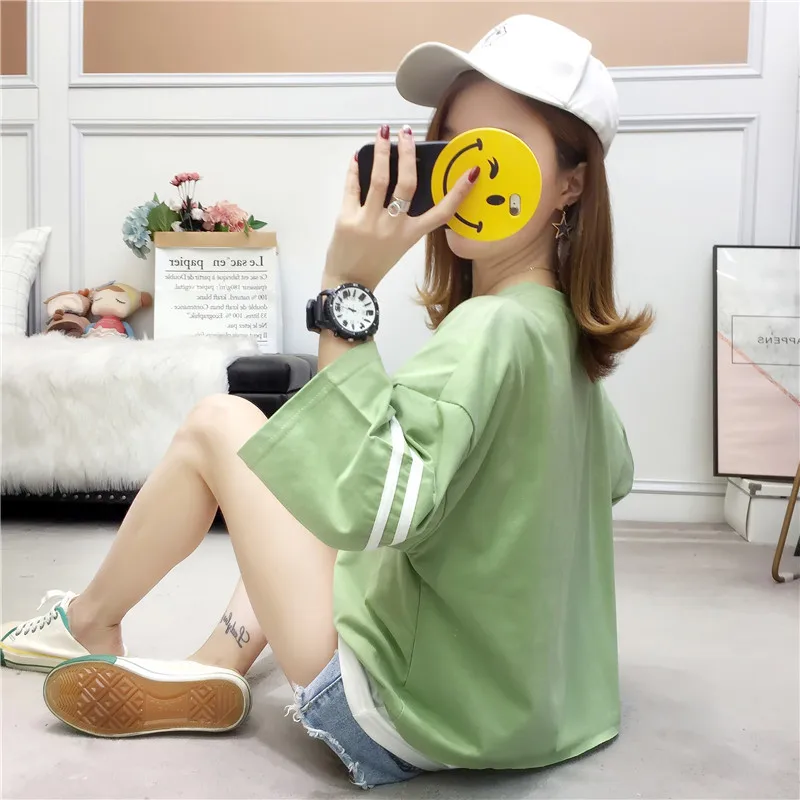 

Fashion 90s half Sleeve Loose cartoon T-shirts korean Women cotton large size Tshirt Casual Tops Clothes Streetwear Tees Female
