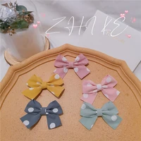15pcslot 58cm diy fabric polka dot bow tie padded patches appliques for diy children hair clip accessories