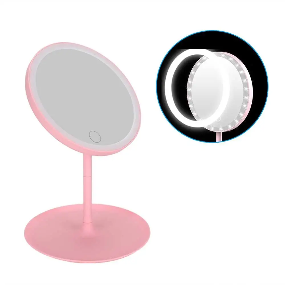 Косметическое зеркало портативное USB Съемный светодиодный светильник круглый