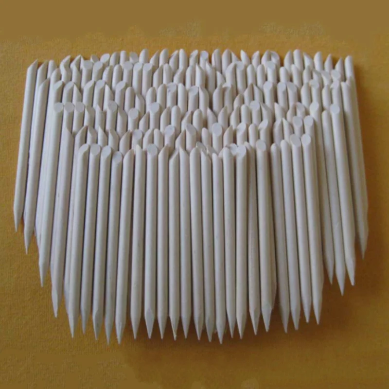 100 штук Оранжевый Дерево 2 полосная Применение нейл арта кутикулы толкатель Remover