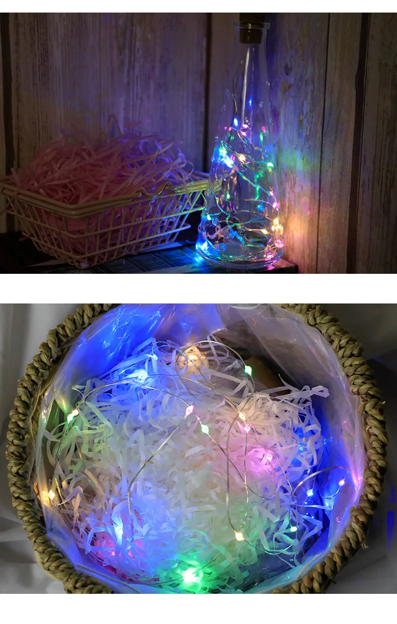 

valentine's Day wedding party wine cork led light string copper wire bottle light string Christmas room decoration home decor
