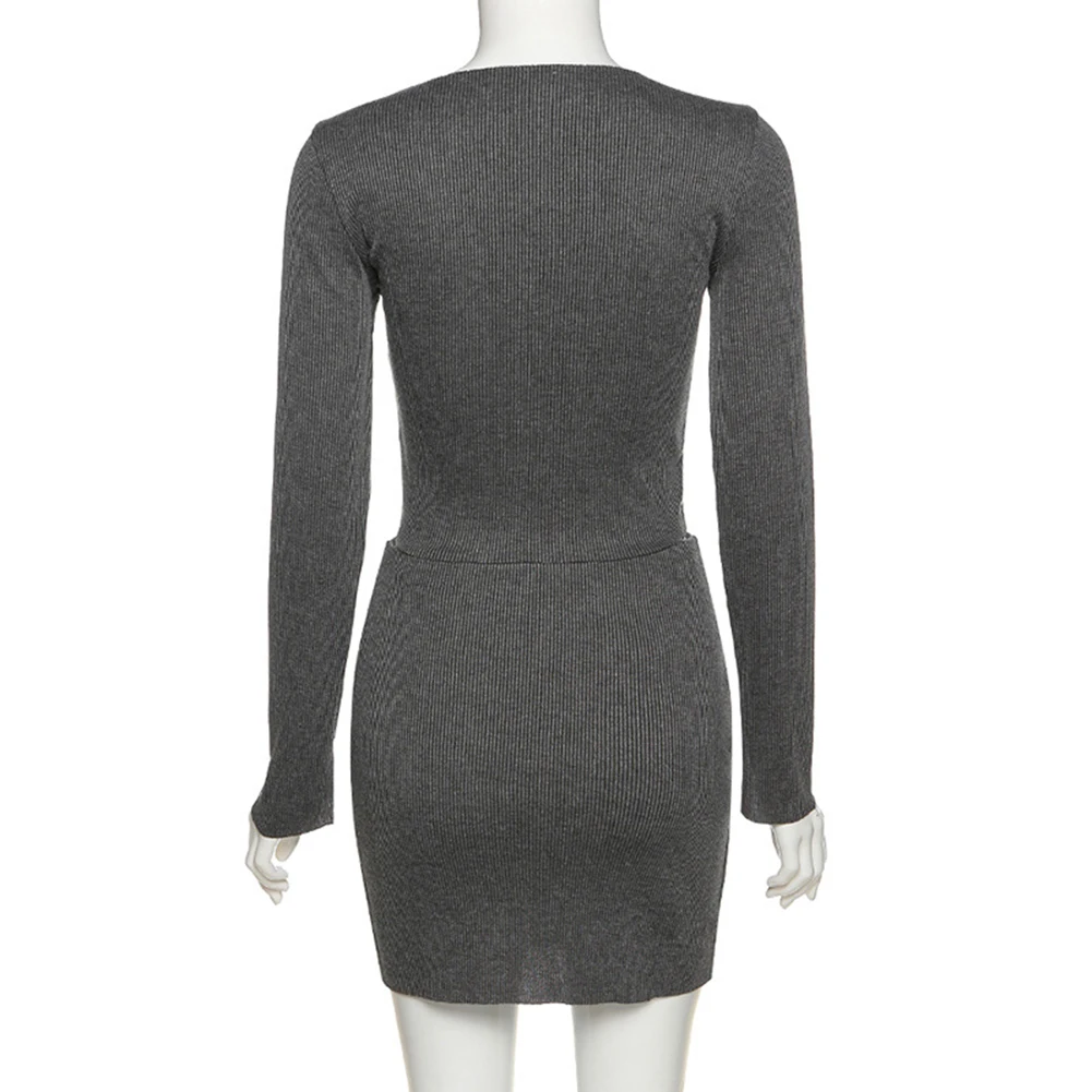 

Snug Stretch Material Skirt 2 Sets Women Sexy Double Zippers Sweatshirts Matching Set Clubwear Split Long Sleeve Tops