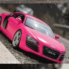 Welly 1:24 Audi R8 V10 Розовая модель автомобиля из сплава моделирование украшения автомобиля коллекция Подарочная игрушка Литье под давлением модель игрушка для мальчиков