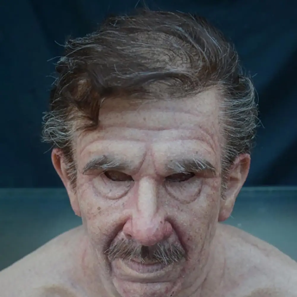 Реалистичная маска на Хэллоуин страшная со складками для стариков латексная