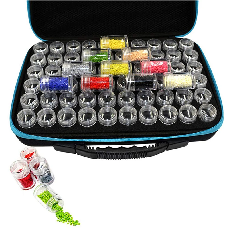 

60 Bottles Diamond Painting Carry Case Diamond Painting Accessories Container Storage Bag Box Embroidery Tools Kit Hand Bag