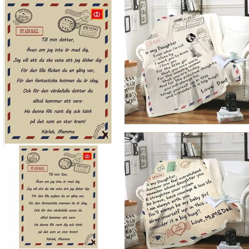 

Прямая поставка Флисовое одеяло с надписью для моей дочери