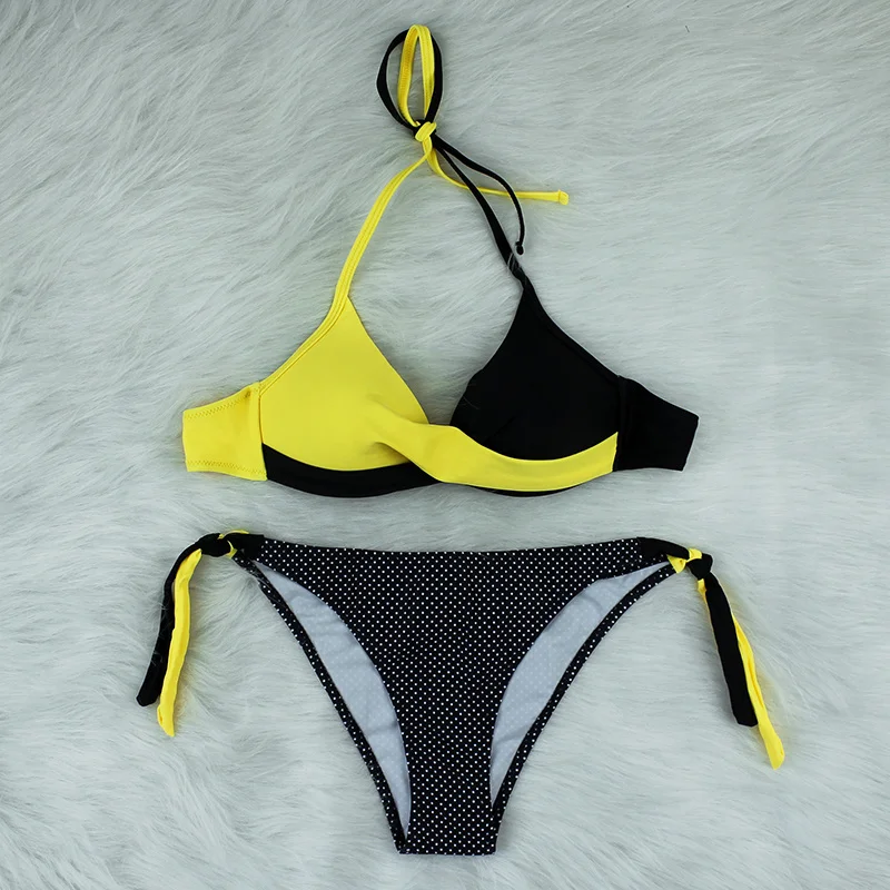 

Sexy Push Up Bikini 2021 Swimwear Women Dot Swimsuit Bathing Suit Female Plus Size Bikini Set Bandage Beachwear Biquini Party XL