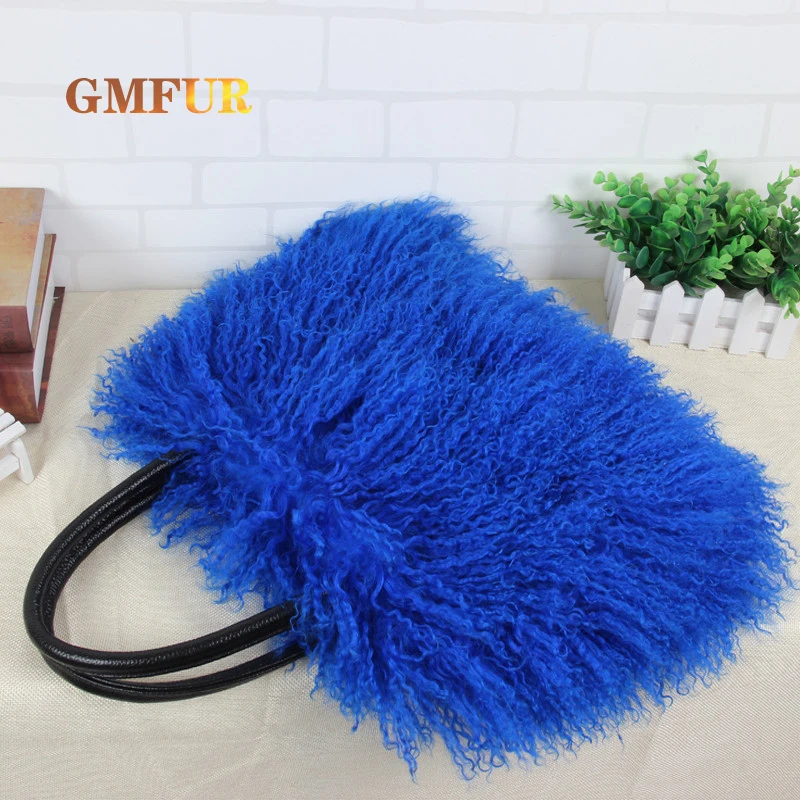 

Luxury Handbag Winter Ladies Wool Handbag Fashion Genuine Soft Warm Fur Shoulder Bag Designer Large Size Female Bag