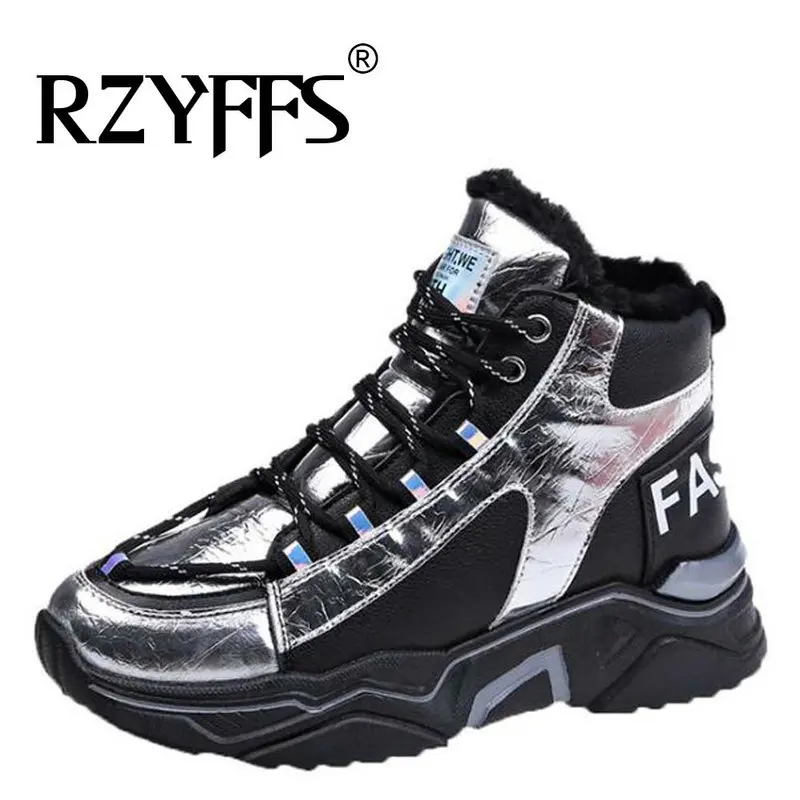 Зимние новые корейские модные хлопковые ботинки женские теплые кроссовки на