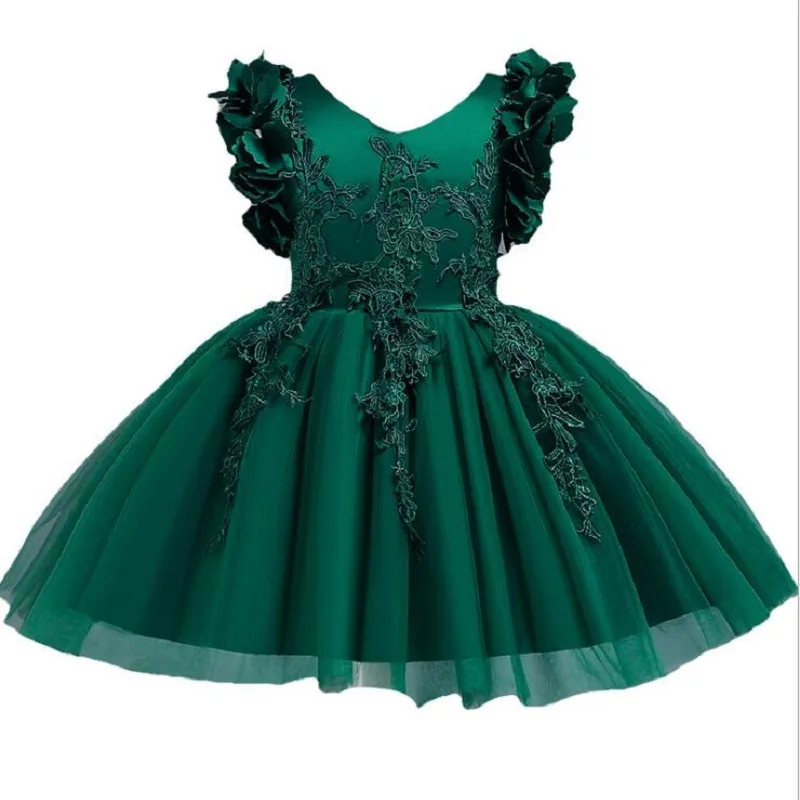 Новинка платье с цветочной вышивкой для девочек 3-12 лет свадебное детское бутик