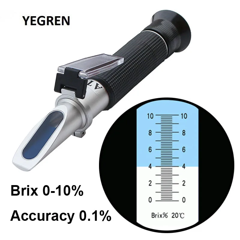 0 10% бриксовый метр детектор концентрации сахара рефрактометр сладости питьевого