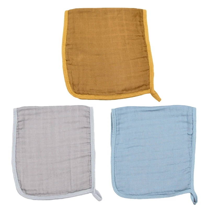 

6 Pcs Baby Muslin Burp Cloth Solid Color Absorbent Saliva Towel Soft 6-Layers Bamboo Fiber Cotton Feeding Bibs DXAD