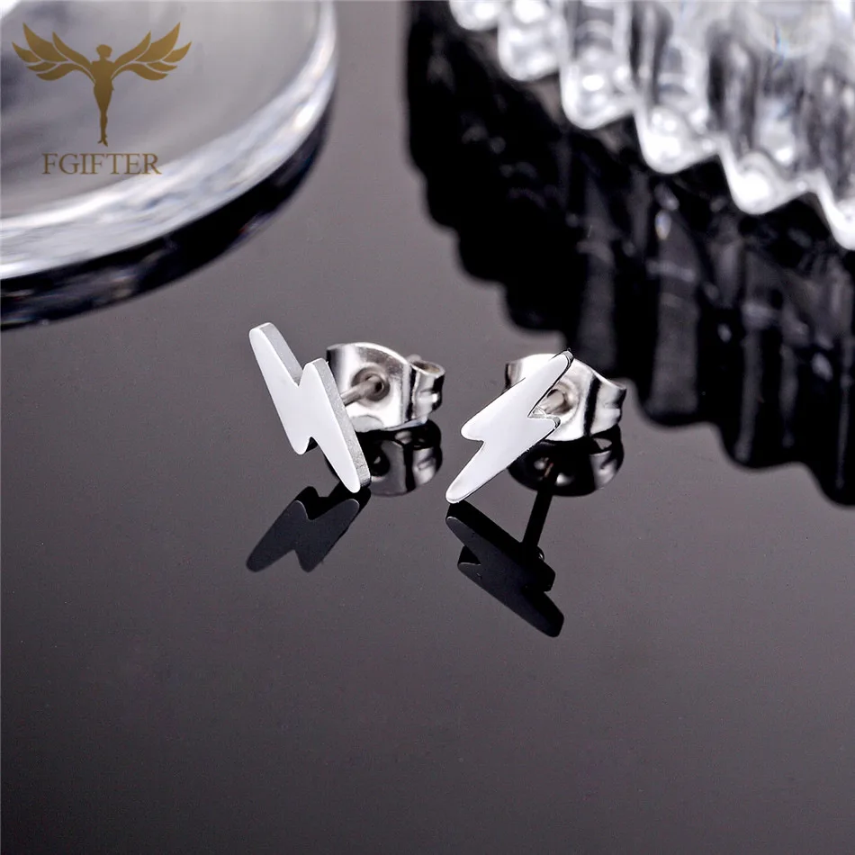 Золотые серьги набор дизайн молнии стильные гвоздики оптовая продажа ювелирные