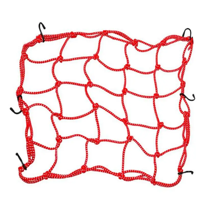 

40*40cm Motorcycle Luggage Net Helmet Holder Tank Mesh ATV Bike Cargo Bungee 6 Adjustable Hooks Motorcycle Accessories