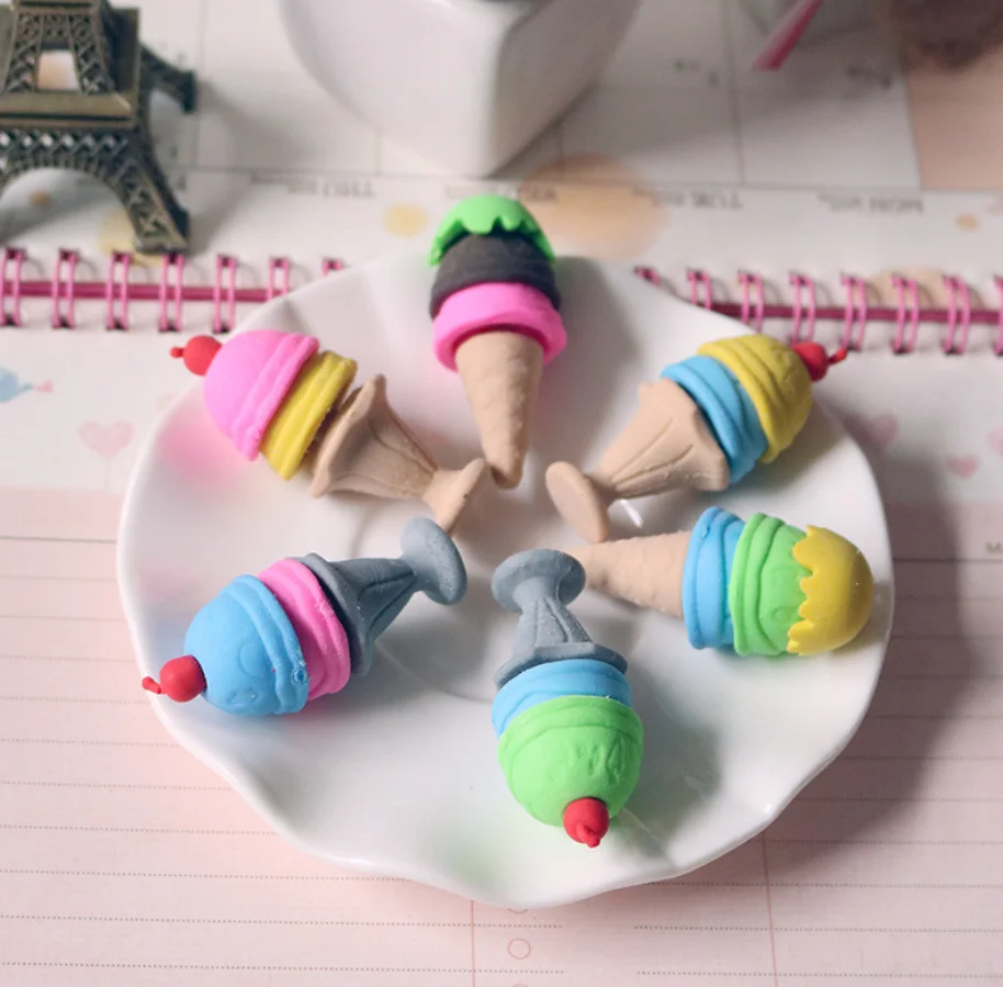 2 шт. мороженое резиновый ластик для карандаша канцелярские товары школы Товары