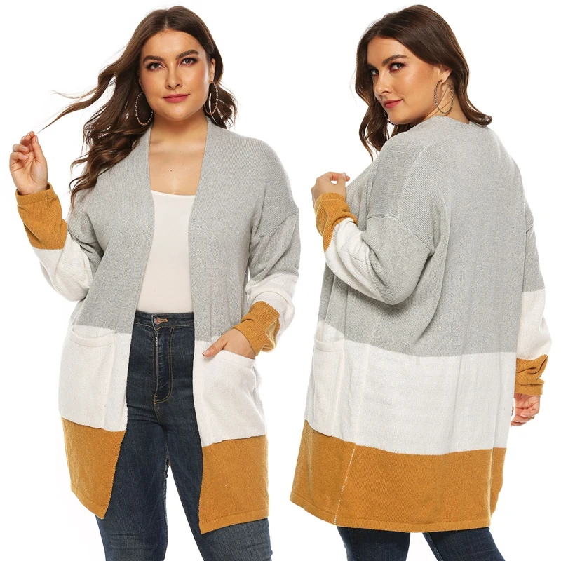 

Осенние модные женские свитера длинный кардиган с длинным рукавом вязаный кардиган пальто с карманами