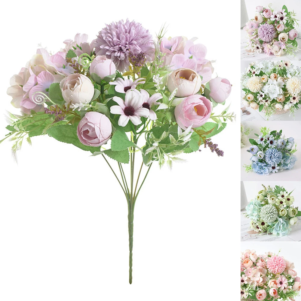 

2pcs 7 Forks 15 Artificial Camellia Small Wild Flower Artificial Flowers Decor For Home DIY Garland Christmas Decorations