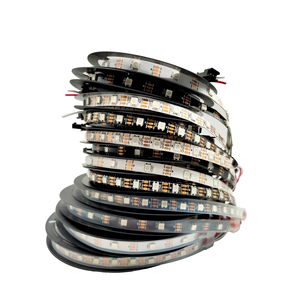 WS2812B WS2812 Individually Addressable Smart RGB LED Strip Light 30/60/144led Black/White PCB Waterproof IP30/65/67 DC5V | Лампы и