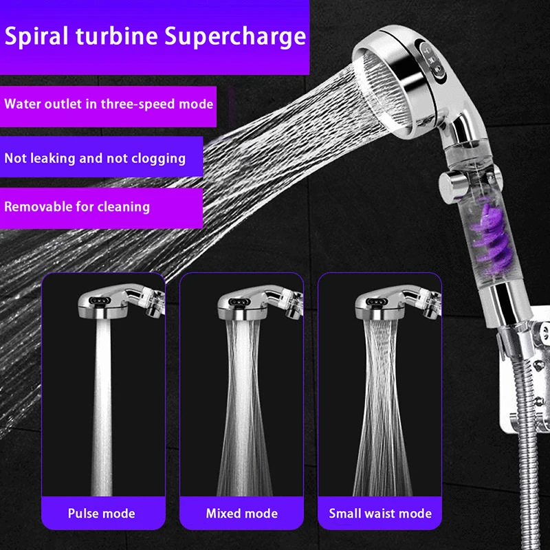 

High Quality Turbo Spa Shower Head With Switch On/Off Button Turbocharged