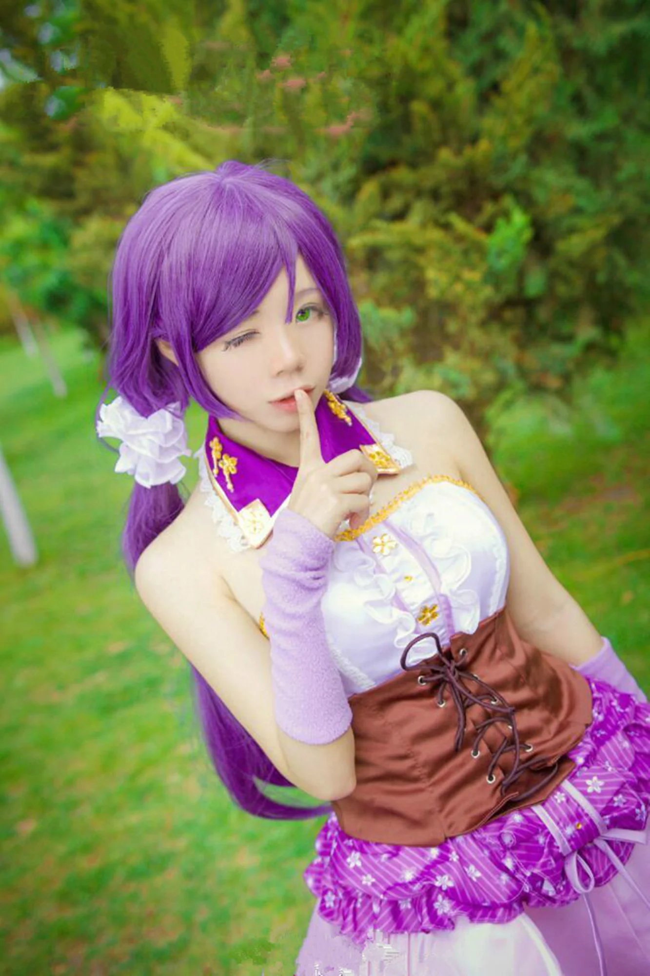 

Free shipping Hot Anime love live cosplay Tojo Nozomi cos Halloween party cartoon Flower Elf sweet cosplay female costume