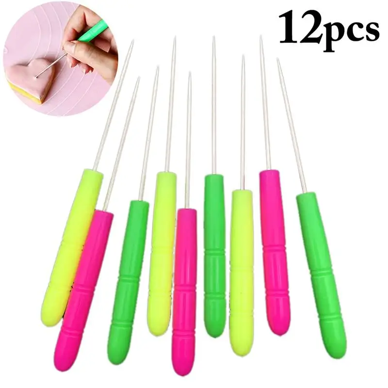 

Justdolife 9/12 PCS DIY Cake Scriber Needle Sticks Plastic Ergonomic Biscuit Icing Pins Decorating Cookie Needles Random Color