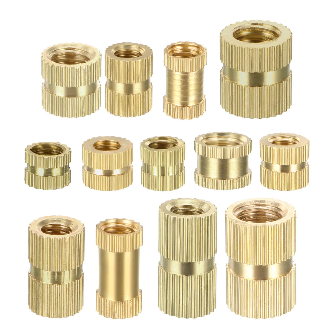 

100 Pcs M4 M6 Female Thread Brass Knurled Threaded Insert Embedment Nut 4mm 5mm 6mm 8mm 10mm 12mm