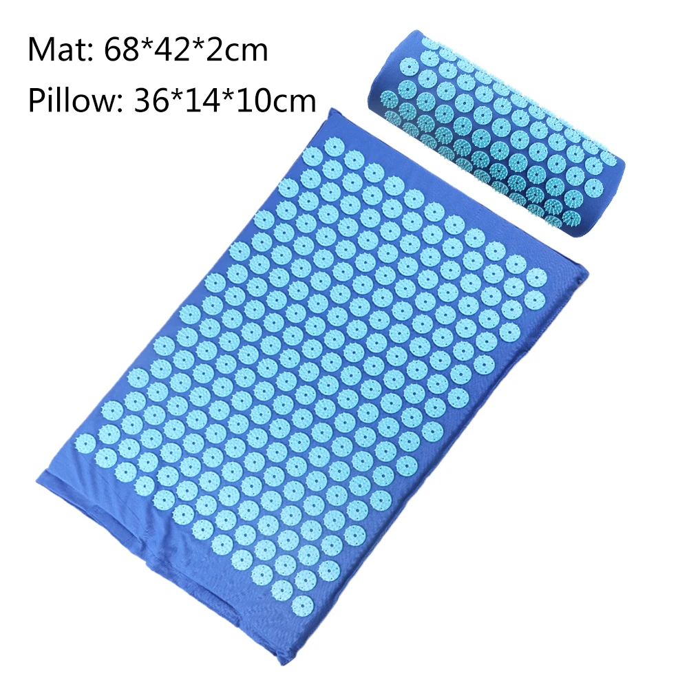 2pcs Royal Blue Массажная подушка акупрессура коврик для тела голова ноги снимает стресс боль Акупунктура йога коврик подушка Горячая поддержка Прямая поставка - Цвет: 2pcs Royal Blue
