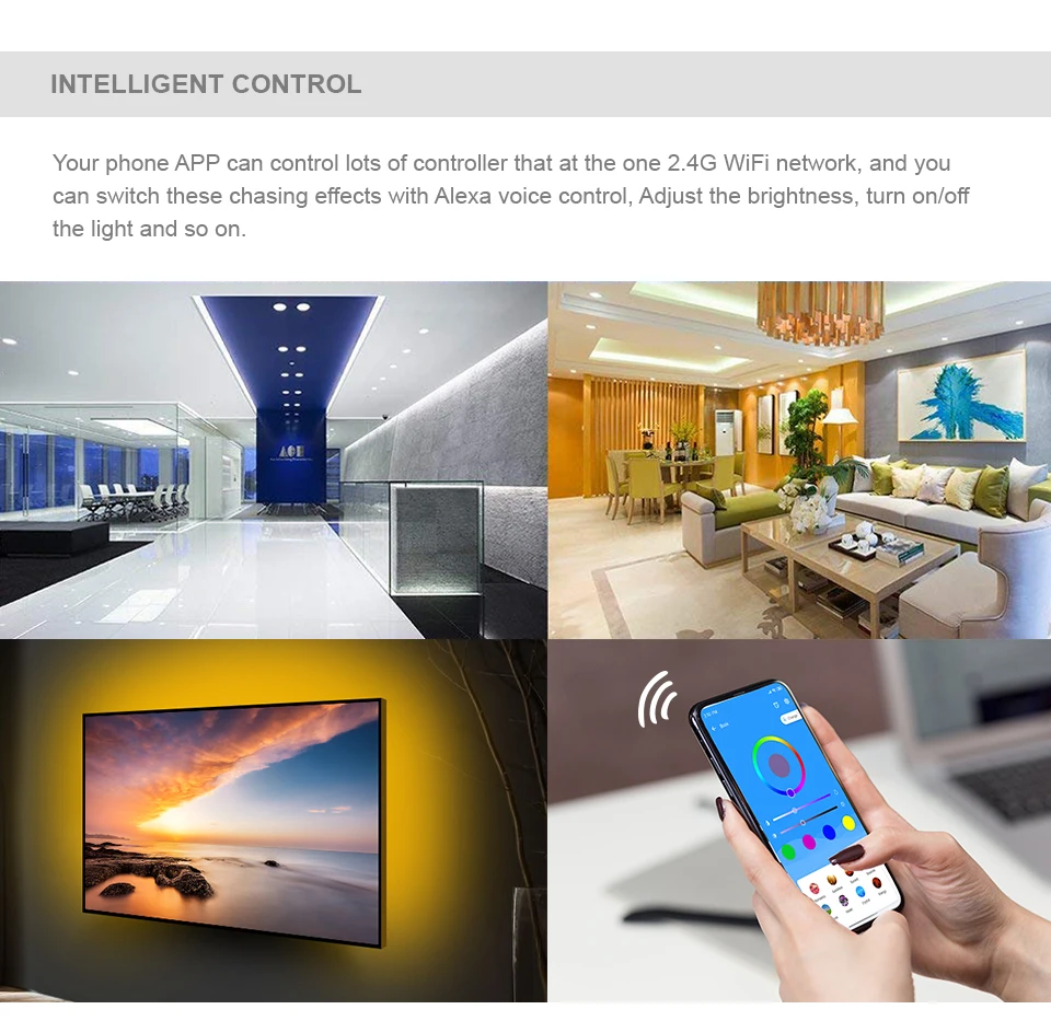 SP501E WI FI светодиодный Управление Работает с Alexa для адресуемых IC RGB светодиодные