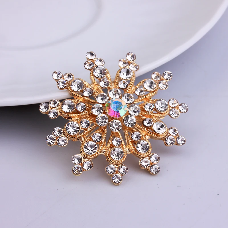 Модная брошь с блестками и роскошным золотым покрытием - украшение для офиса и трендовые аксессуары для женщин, подходящие для шарфов и в качестве подарка новинка.