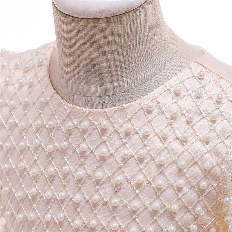 Baby Girl Tutu Dress for Wedding Party Embroidery Beaded Gold lace Flowers Princess Christmas winter children Ball Gown Dresses | Детская