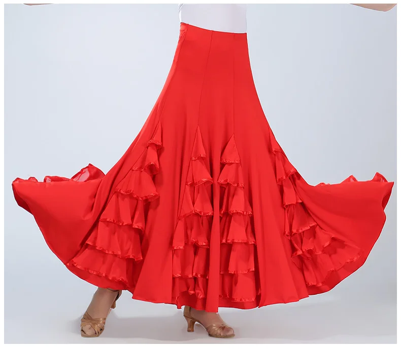 Новая юбка для фламенко Латинская Сальса платье бальных танцев женщин/испанская