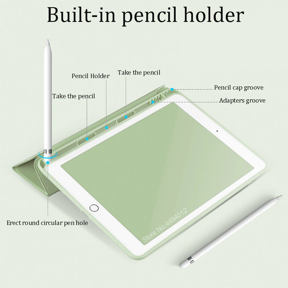 

For ipad 10.2 Case 2019 Mini 5 Air 3 10.5" Pro 11 12.9 2020 10.9 Air 4 Cover Pencil Holder Funda 9.7 6th 7th 8th Generation Case