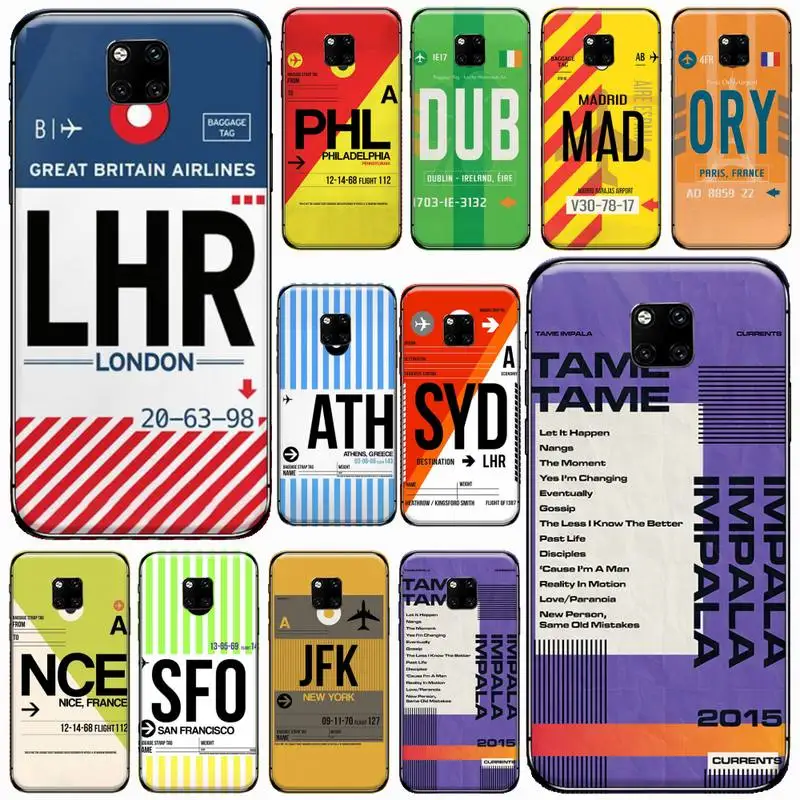 

Creativity air ticket first class Phone Case For Huawei Mate 9 10 20 Pro lite 20x nova 3e P10 plus P20 Pro Honor10 lite
