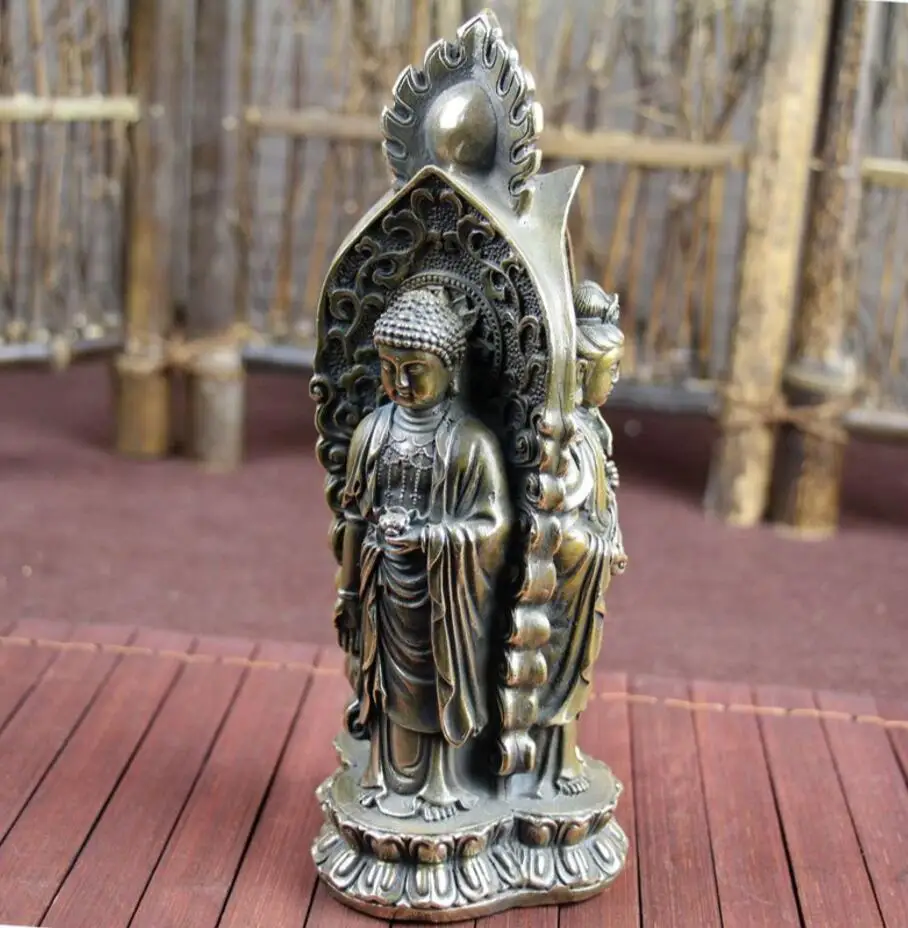 Медная Статуя антикварная коллекция Три святых Запада|Статуи и скульптуры| |