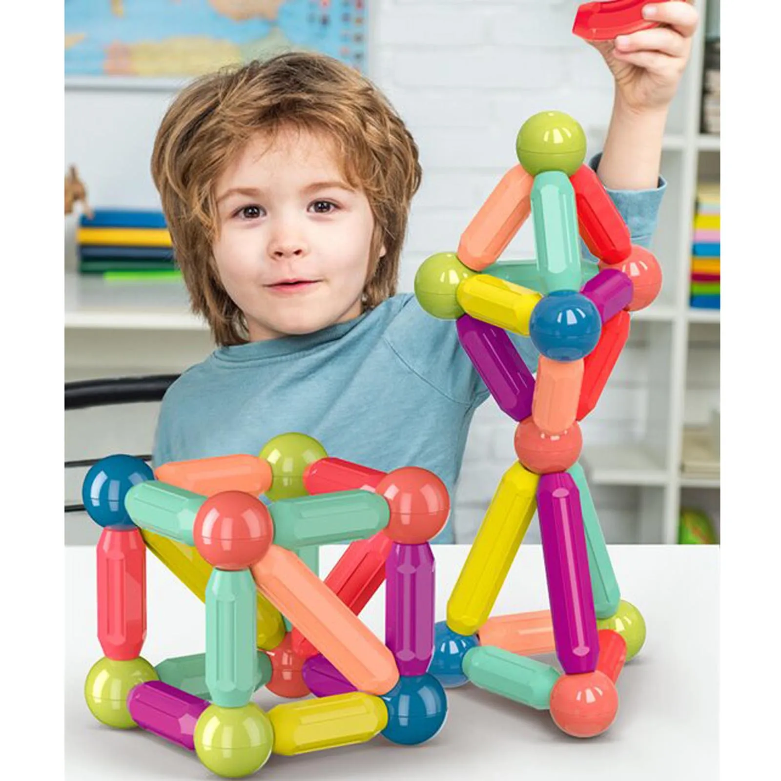 

Magnetic Balls Montessori Assembled Magnetic ToyBoy Girl Fidget ToyPush Puzzle Baby Educational Toy 2021