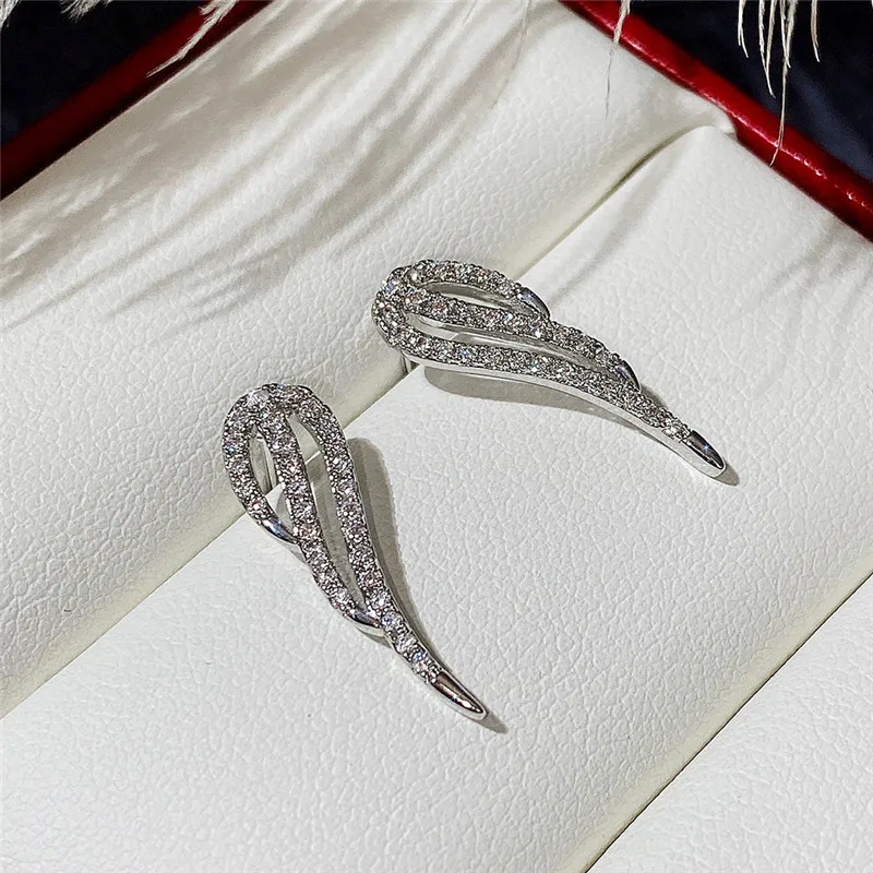 

CAOSHI модные серьги в форме крыла женские свадебные аксессуары бриллиантовый Кристалл циркония деликатные женские стильные ювелирные издел...