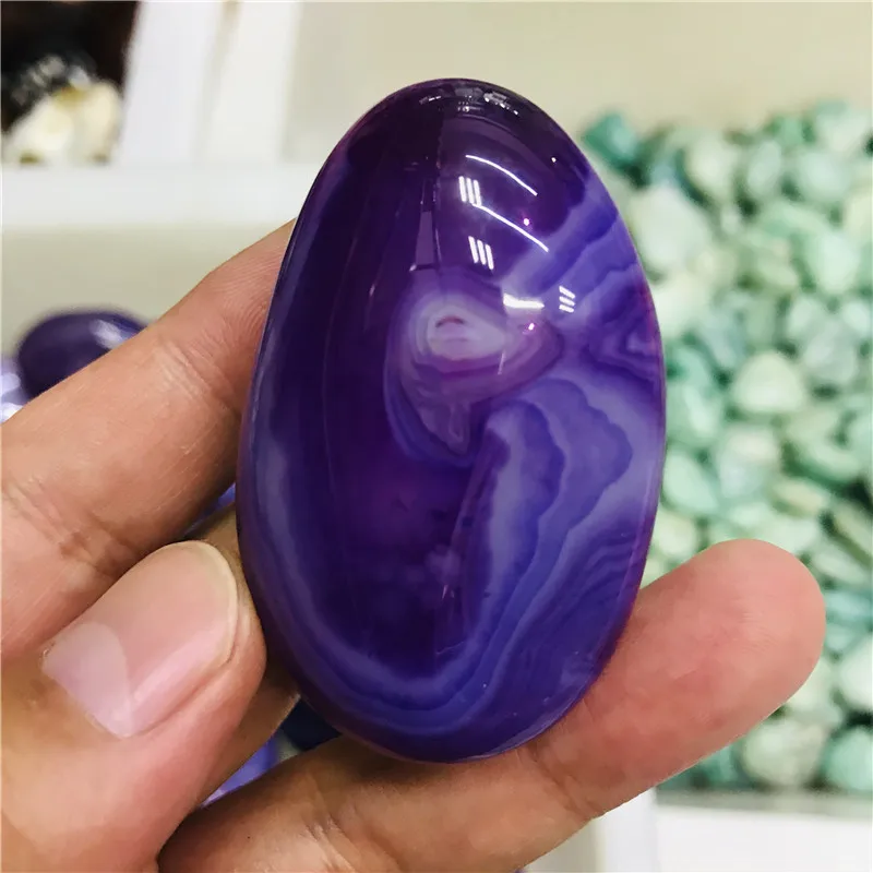 Натуральный фиолетовый Сардоникс полосчатый Агат с кристаллами красивый