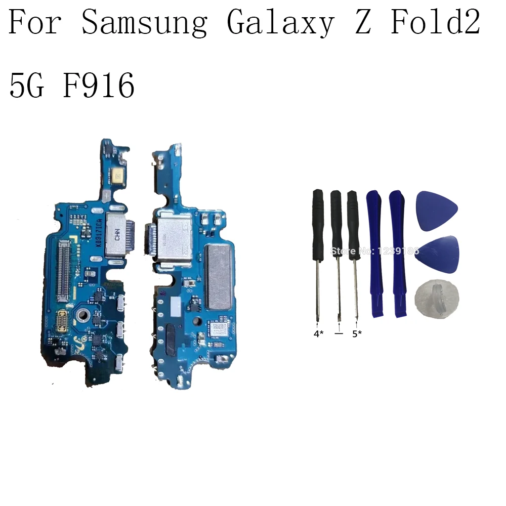 Для Samsung Galaxy Z Fold2 5G F916, USB-разъем для зарядного устройства, плата, модуль с разъемом для наушников, аудио с микрофоном, запасные части