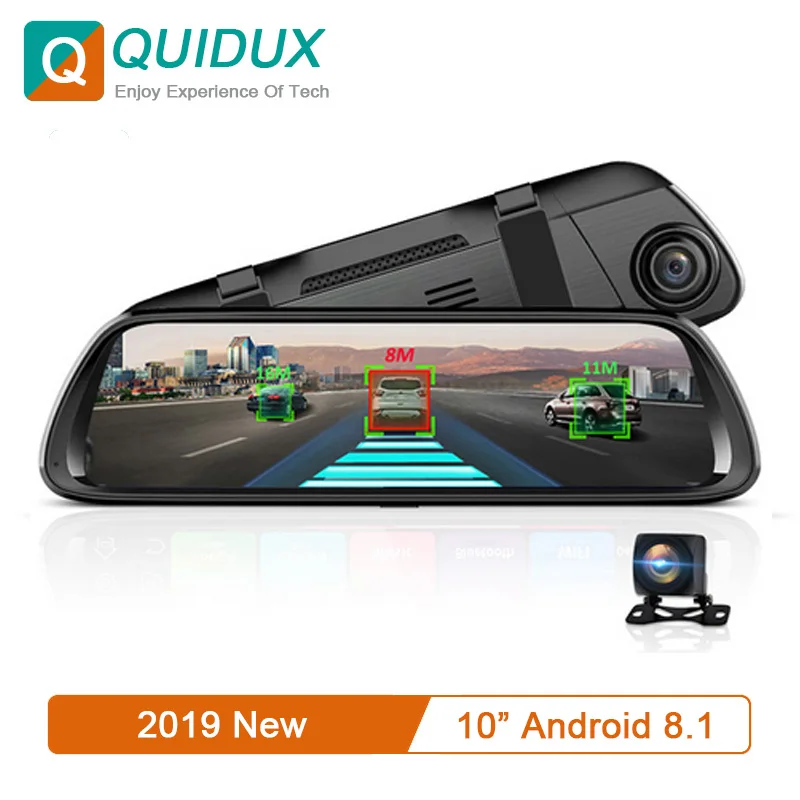 Новый 4G Android8.1 Автомобильный видеорегистратор 10 дюймов умный GPS навигатор