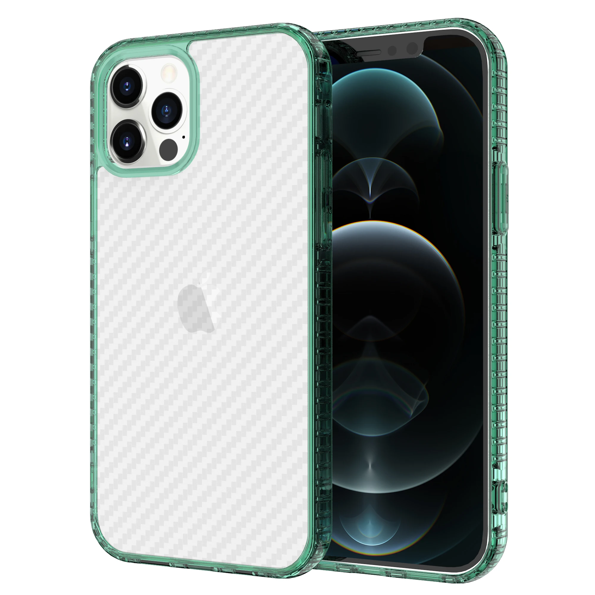 

Luxury Clear Transparent Case For iPhone 11 12 X Xr Xs Pro Max Soft Plain Carbon Fiber protection Back cover Gradient case capa