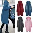 Женская зимняя куртка, пальто, осенняя одежда, пуховые парки, модная верхняя одежда, толстовки, однотонное повседневное длинное пальто с капюшоном, Женская парка