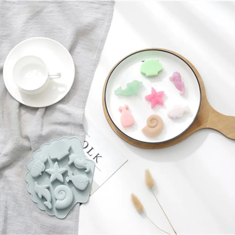 JO LIFE Cartoon Sea Scallop Cake Decoration Tool Silicone Fondant Chocolate Jelly Mold | Дом и сад