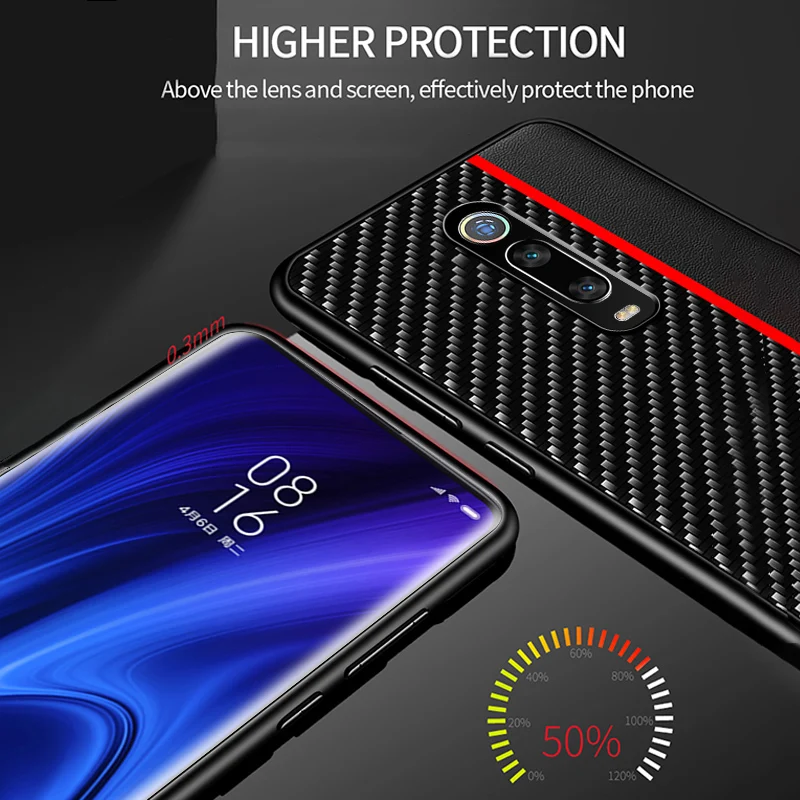 Чехол из углеродного волокна для Redmi K40 Pro Poco F3 кожаный чехол Xiaomi Mi 9T 10T Note 10 8 K20 K30 POCO