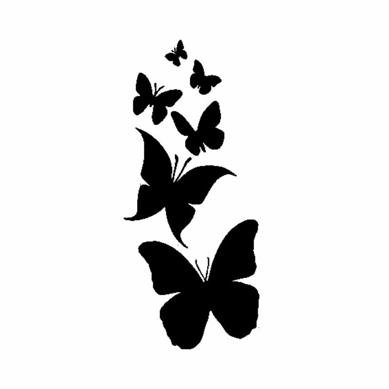 

6cm*13.7cmcreative Interesting Butterfly Hibiscus Flower Auto Sticker Pvc High Quality Car Decal Black/silver/white/red/laser