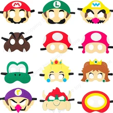 Super Mario Bros Luigi Yoshi Peach Bowser cosplay party mask for children birthday party decoration Halloween ornaments gifts