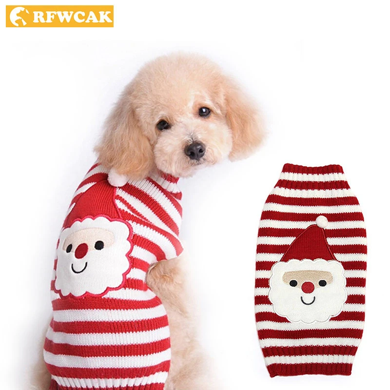 RFWCAK зимняя одежда с рисунком собаки теплый Рождественский свитер для маленькая